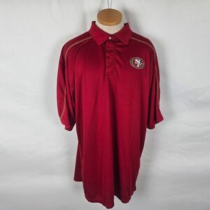 NFL Polo TX3 Men's XLT Red San Francisco 49'ers Short Sleeve 3 Button Collar